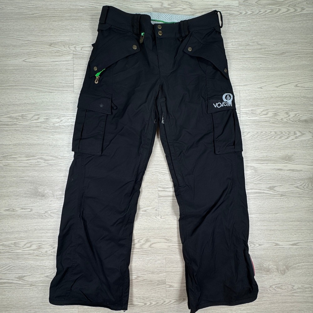 Volcom Mens Snowboard Pants Nimbus V Line Science Black Medium RECCO Cargo